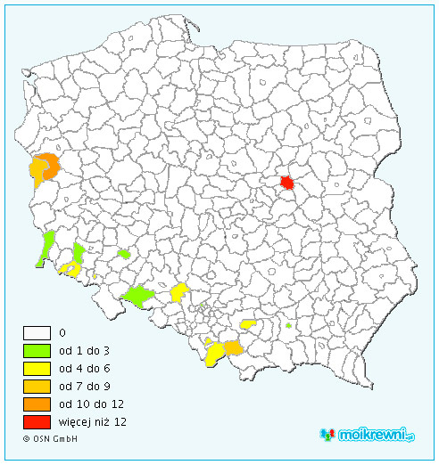 Distribution of the Danko Surname in Poland