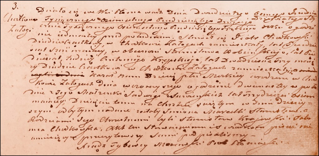 The Birth and Baptismal Record of Marceli Stanisław Chodkowski - 1853