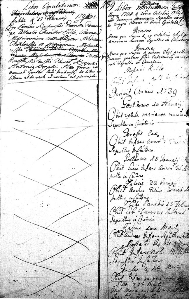 The Marriage Record of Andrzej Chodkowski and Marianna Mossakowska - 1741