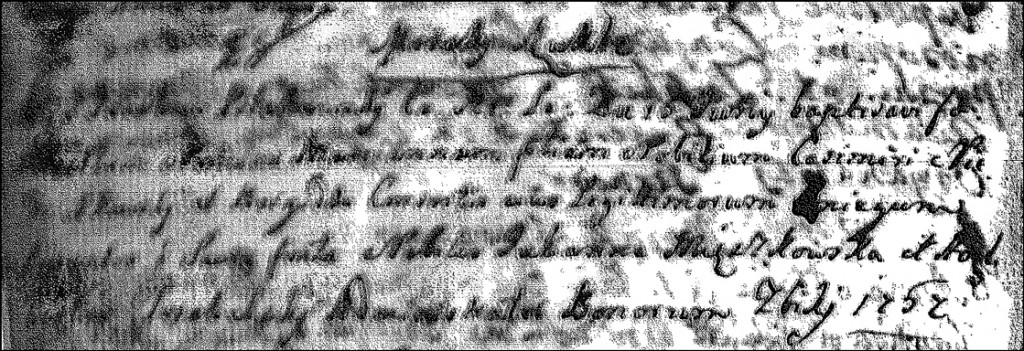 The Birth and Baptismal Record of Marianna Niedziałkowska - 1757