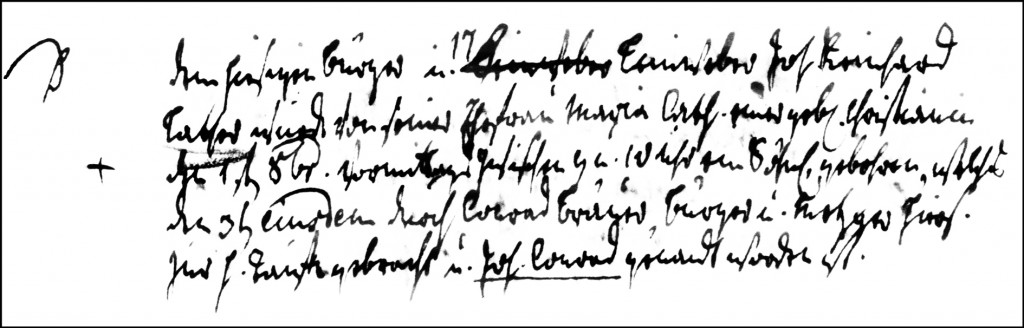 The Birth and Baptismal Record of Johann Conrad Lather - 1793