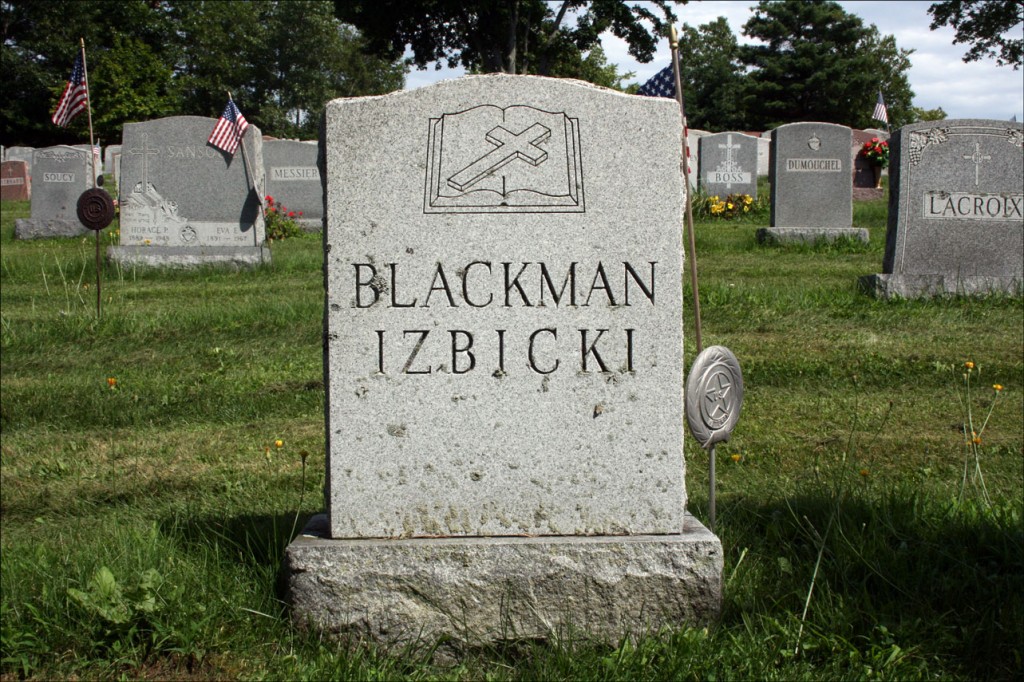 The Gravestone of Bernard J. Izbicki and Albert F. Blackman - Obverse