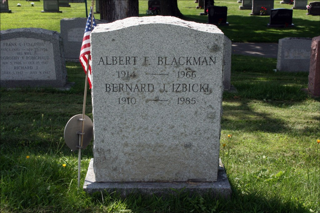 The Gravestone of Bernard J. Izbicki and Albert F. Blackman - Reverse