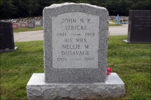The Gravestone of John N. P. Izbicki and Nellie M. Dusavage - Reverse