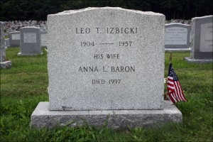Gravestone of Leo T. Izbicki and Anna L. Baron - Reverse