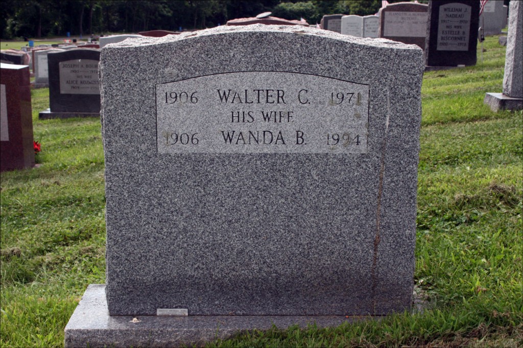 The Gravestone of Walter C. and Wanda B. Izbicki - Reverse