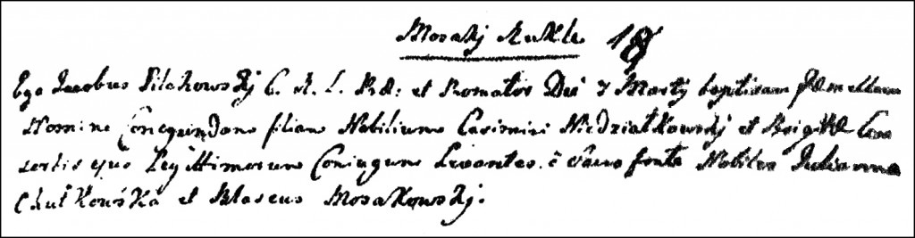 The Birth and Baptismal Record of Kunegunda Niedziałkowska - 1762