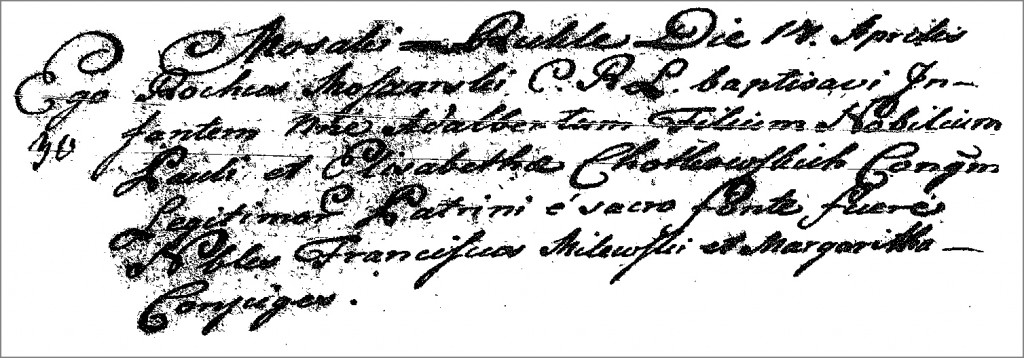 The Birth and Baptismal Record of Wojciech Chodkowski - 1791
