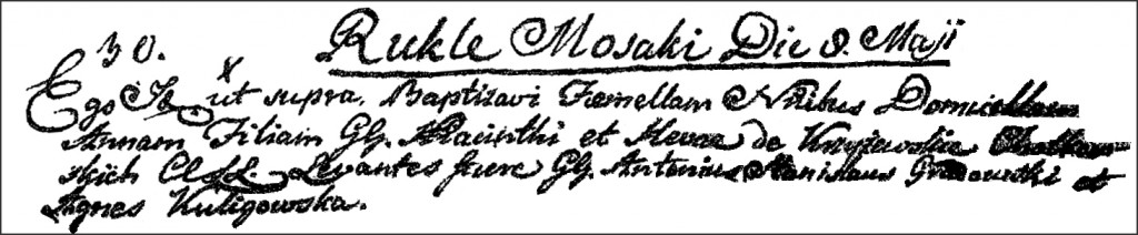 The Birth and Baptismal Record of Domicella Anna Chodkowska - 1802