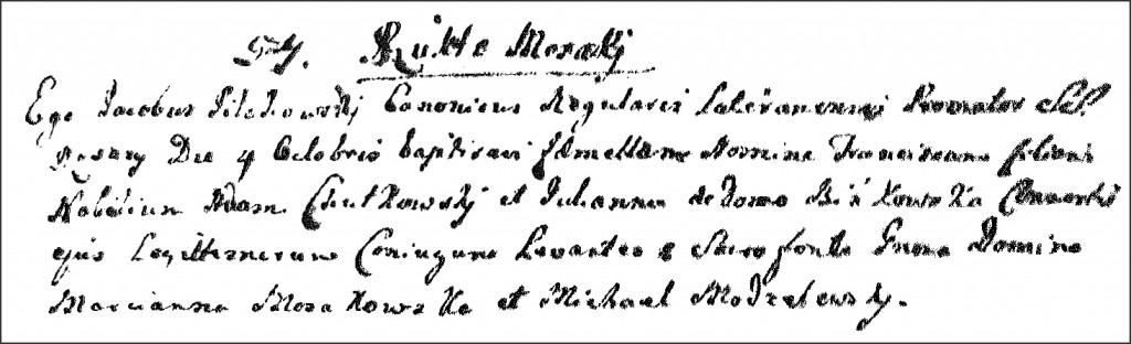 The Birth and Baptismal Record of Franciszka Chodkowska - 1761