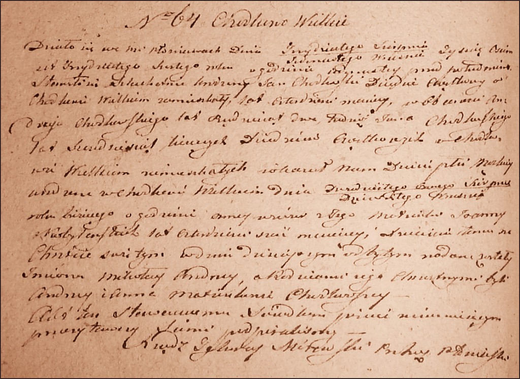 The Birth and Baptismal Record of Mikołaj Andrzej Chodkowski - 1836