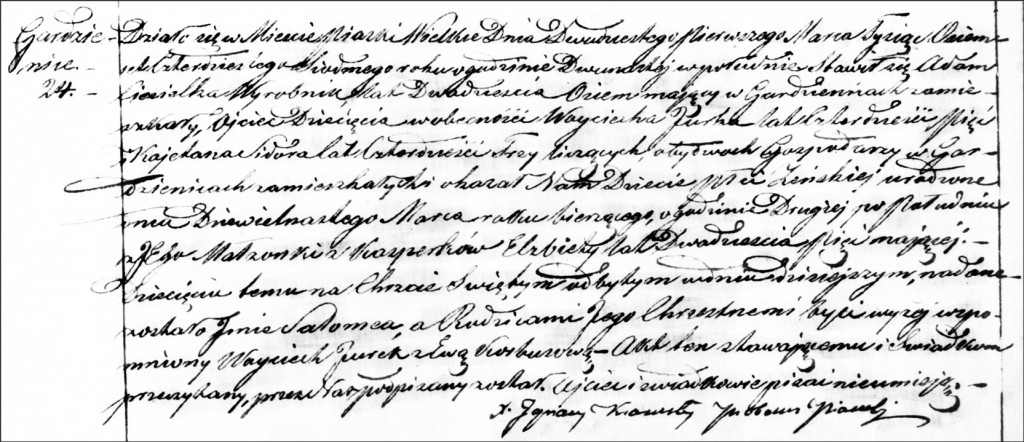 The Birth and Baptismal Record of Salomea Ciesielka - 1847
