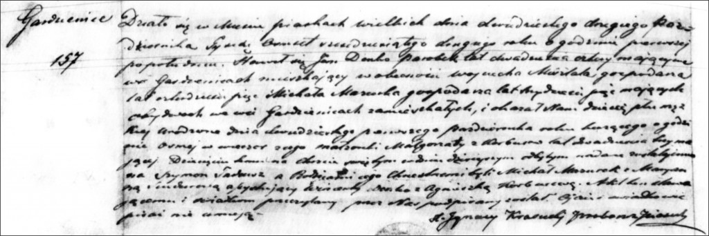 The Birth and Baptismal Record of Szymon Tadeusz Dańko - 1862