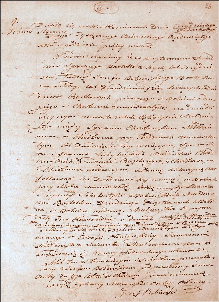 The Marriage Record of Ignacy Chodkowski and Katarzyna Bartold - 1850
