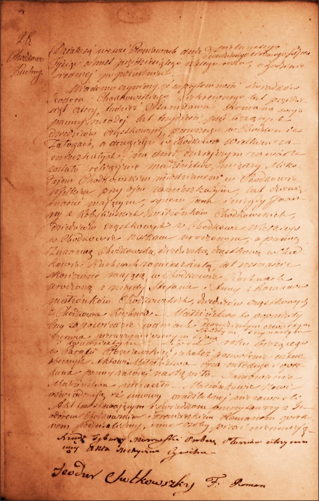 The Marriage Record of Mikołaj Andrzej Chodkowski and Zuzanna Zofia Chodkowska - 1856