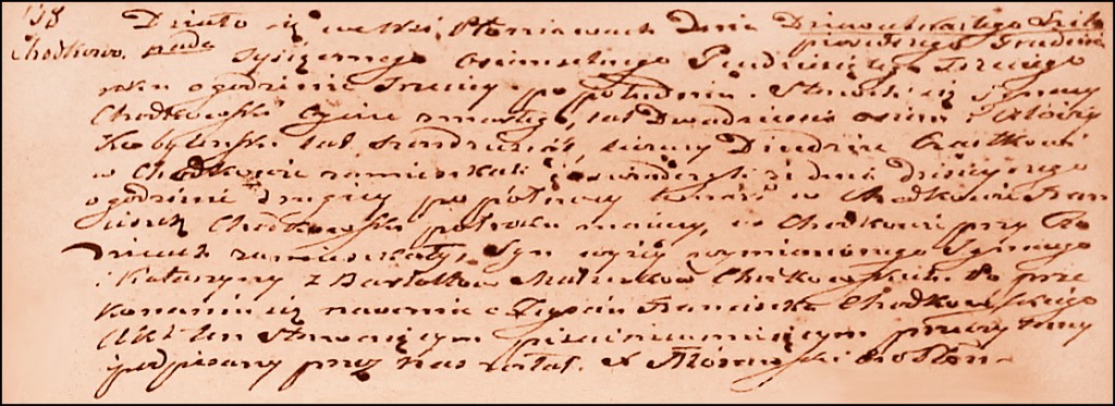 The Death and Burial Record of Franciszek Jakub Chodkowski - 1853
