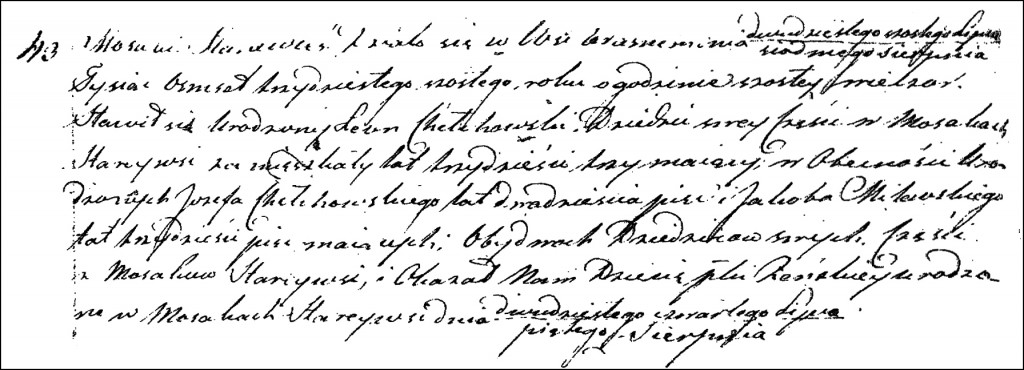 The Birth and Baptismal Record of Marianna Chełchowska - 1836
