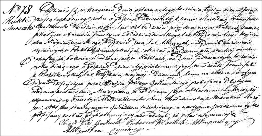 The Birth and Baptismal Record of Marianna Chodkowska - 1858