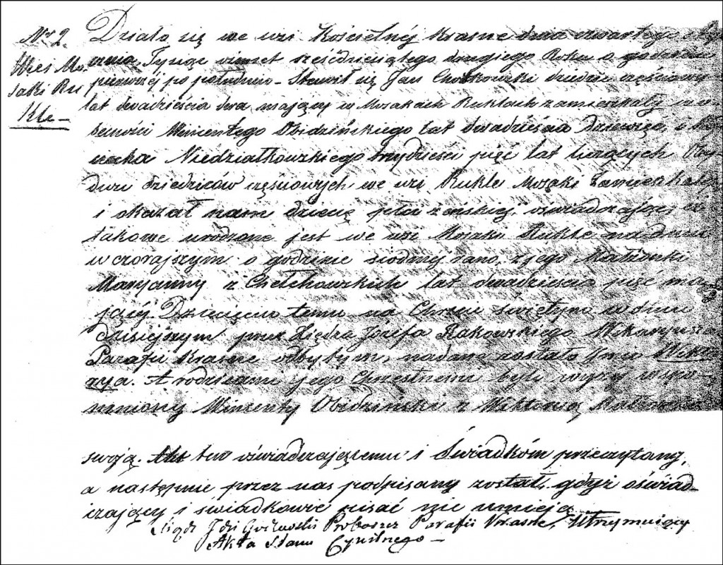 The Birth and Baptism of Wiktoria Chodkowska - 1862
