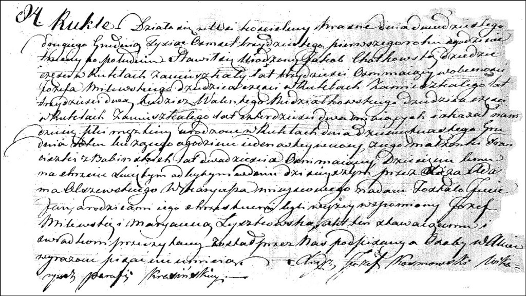 The Birth and Baptismal Record of Jan Chodkowski - 1831