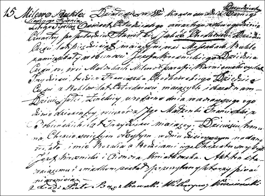 The Birth and Baptismal Record of Rozalia Chodkowska - 1844