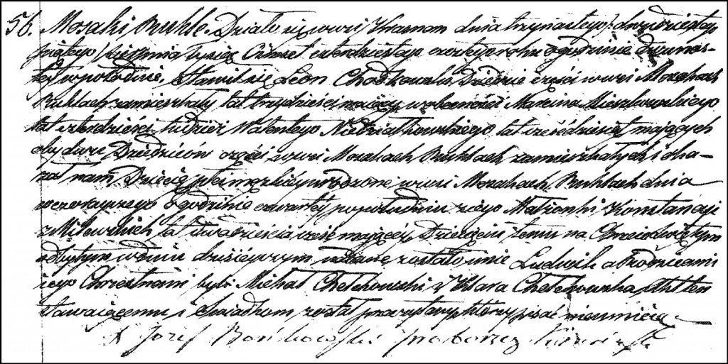 The Birth and Baptismal Record of Ludwik Chodkowski - 1846