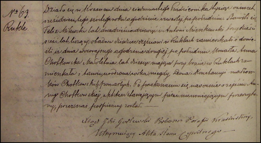 The Death and Burial Record of Anna Chodkowska - 1866