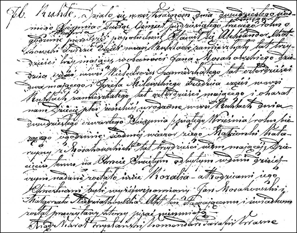 The Birth and Baptismal Record of Rozalia Chodkowska - 1853