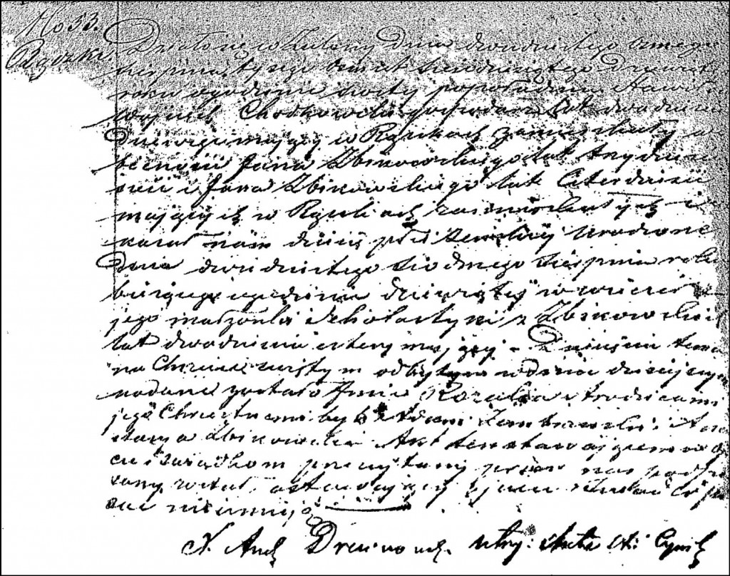 The Birth and Baptismal Record of Rozalia Chodkowska - 1862