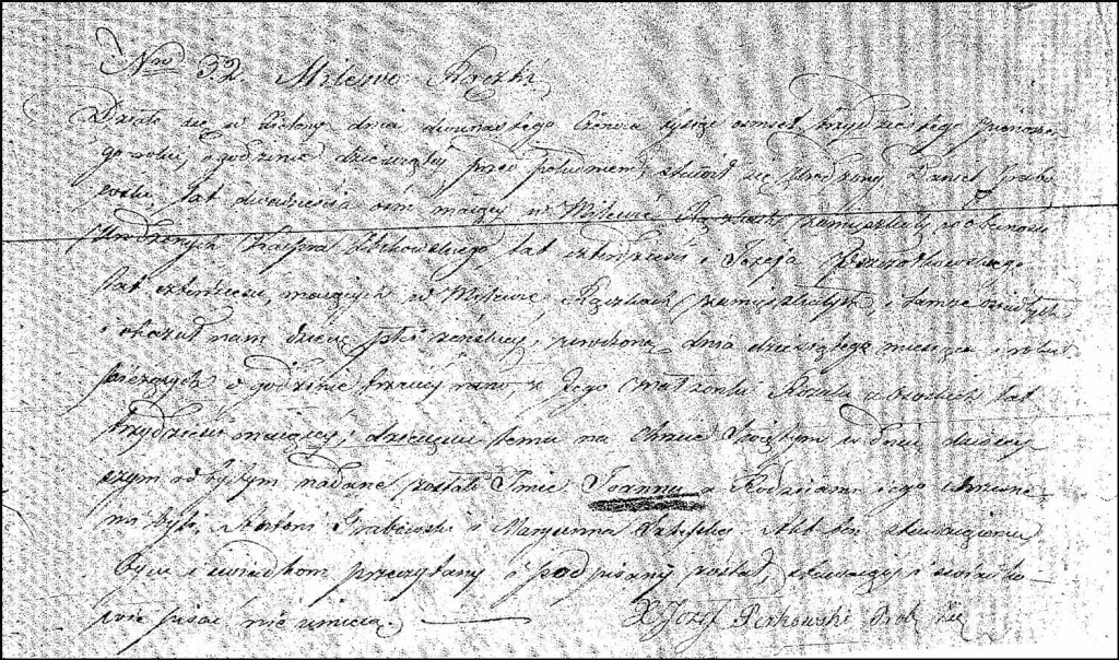 The Birth and Baptismal Record of Joanna Grabowska - 1831