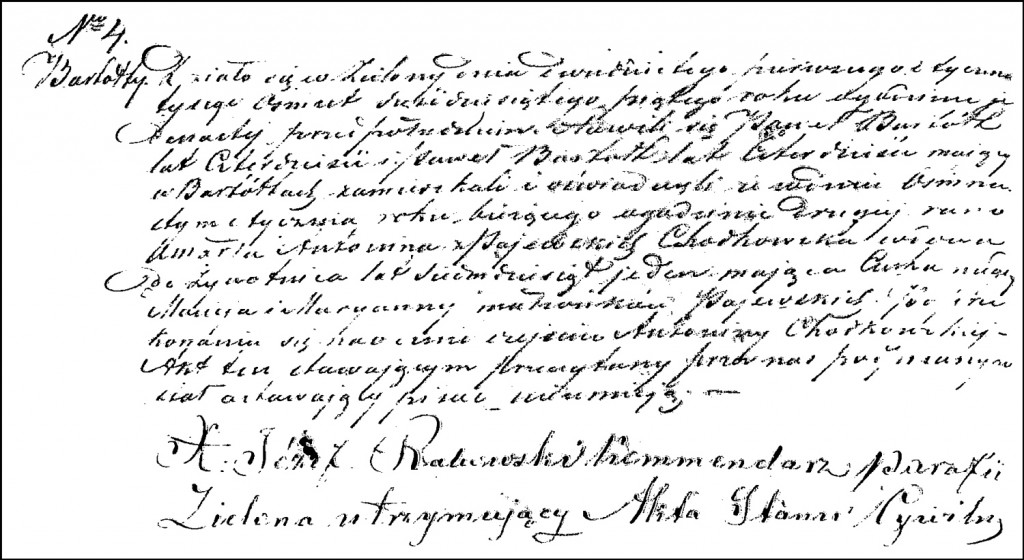 The Death and Burial Record of Antonina née Pajewska Chodkowska - 1865