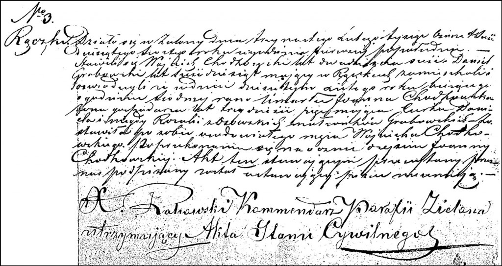 The Death and Burial Record of Joanna née Grabowska Chodkowska - 1866