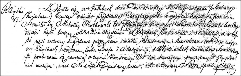 The Death and Burial Record of Konstancja Suwińska - 1852