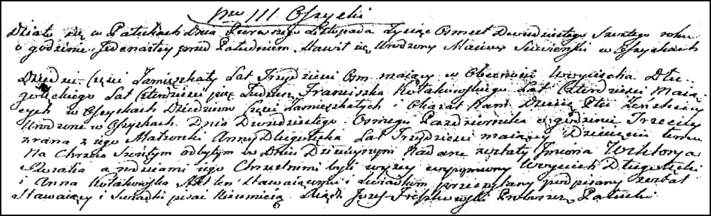 The Birth and Baptismal Record of Wiktoria Rozalia Suwińska - 1826